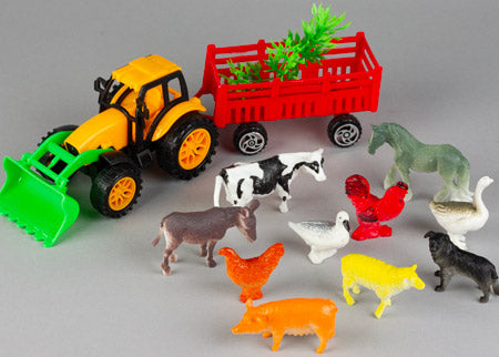 Farm Set with Tractor, 12 piece