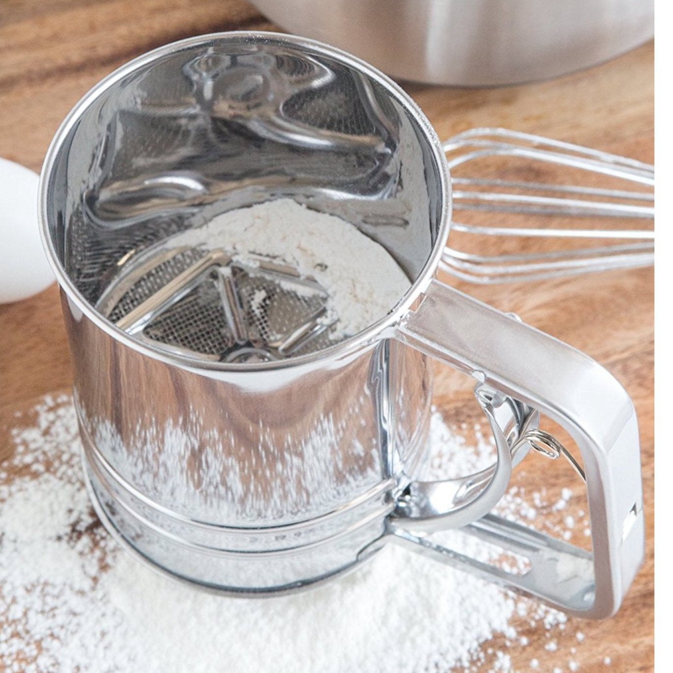 Flour Sifter, 3 Cup Stainless Steel