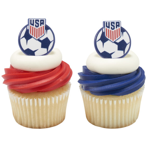 USA World Cup Soccer Cupcake Rings, 9 Pack