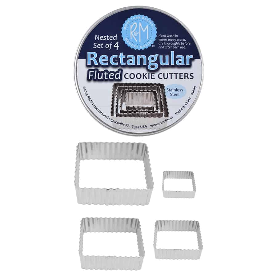 Rectangle Fluted Cookie Cutter Set, 4 Piece