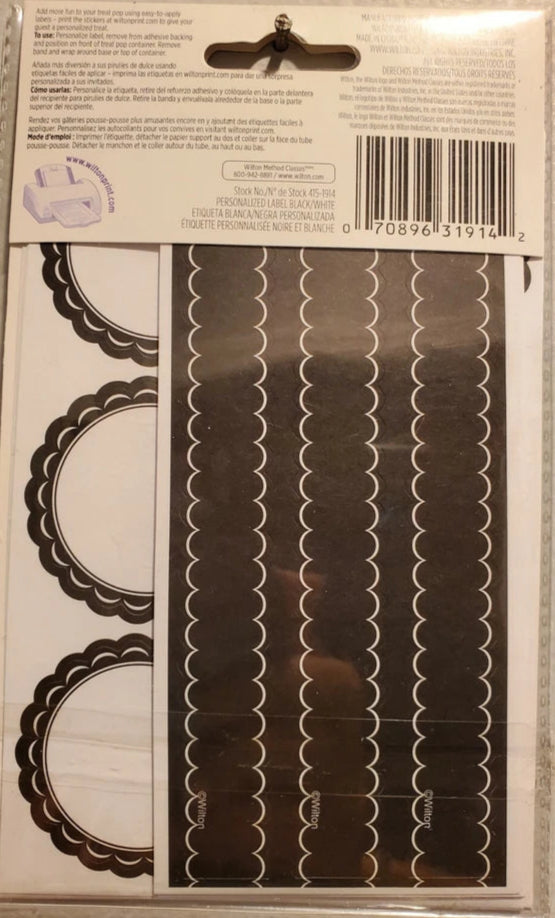 Treat Pop Labels - Black & White