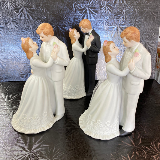 Adoring Bride & Groom Couple 7.5" Black,White or Grey Tux