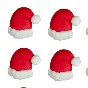 Mini Santa Hat Icing Decorations, 6 Pack