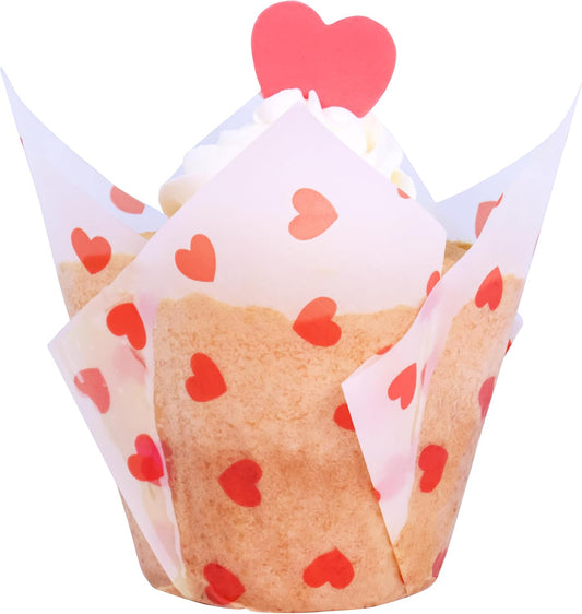 Valentine Tulip Muffin Cup, 24 Pack