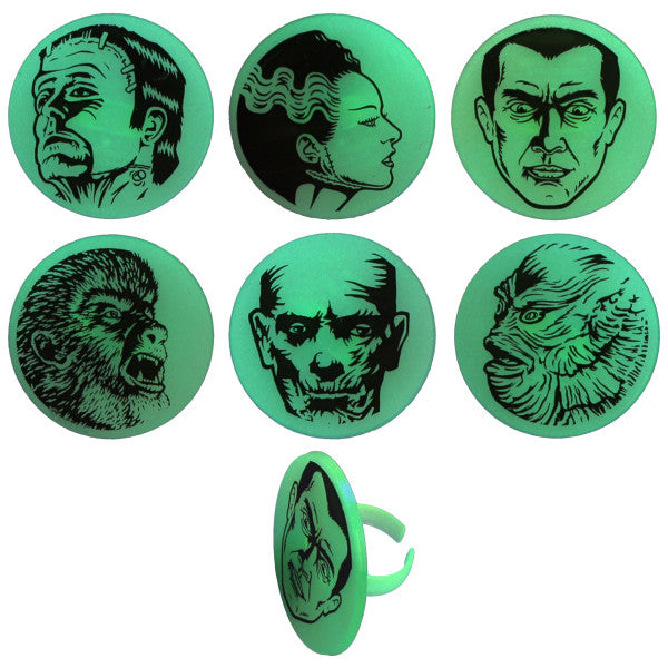 Monster Glow in the Dark Rings, 6 pack