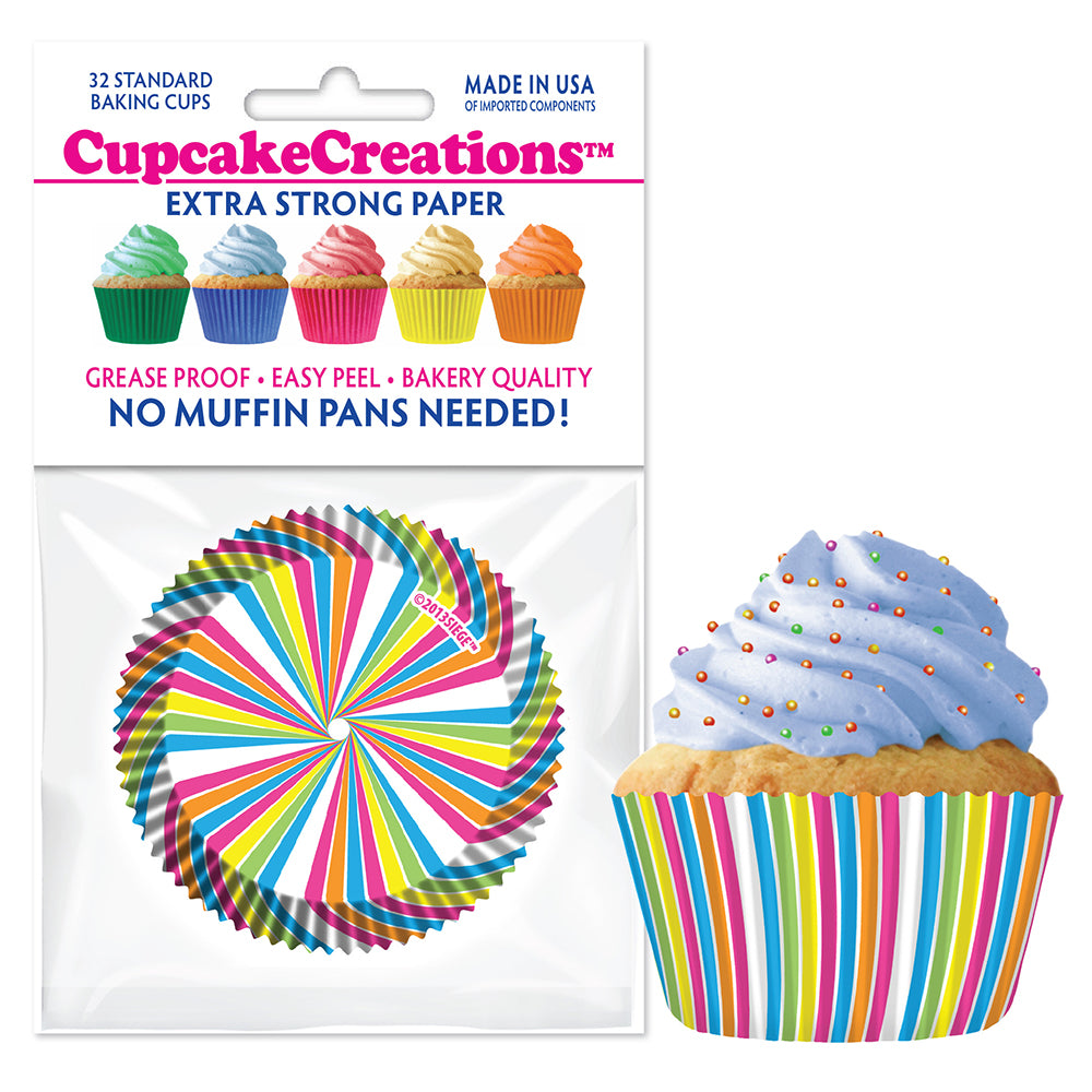 Rainbow Swirl Cupcake Liner, 32 Pack
