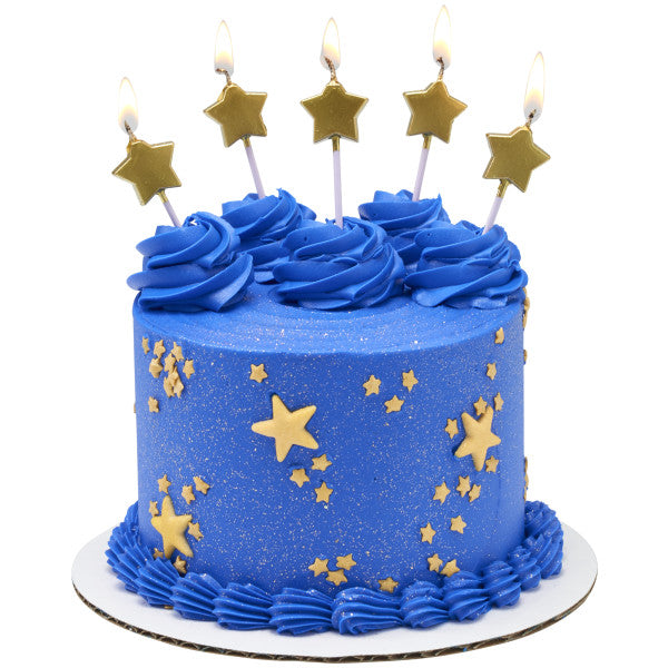 Gold Star Candles, 6 pack