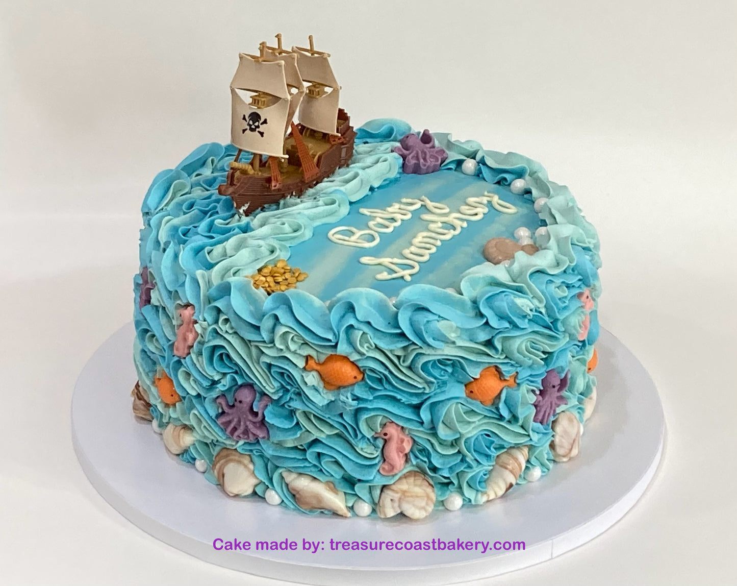 Pirate Ship Cake Topper, 4"
