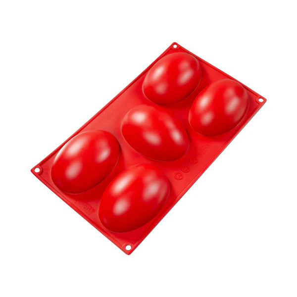 Silicone Half Egg Mold Pan 4.4 oz, 5-cavity