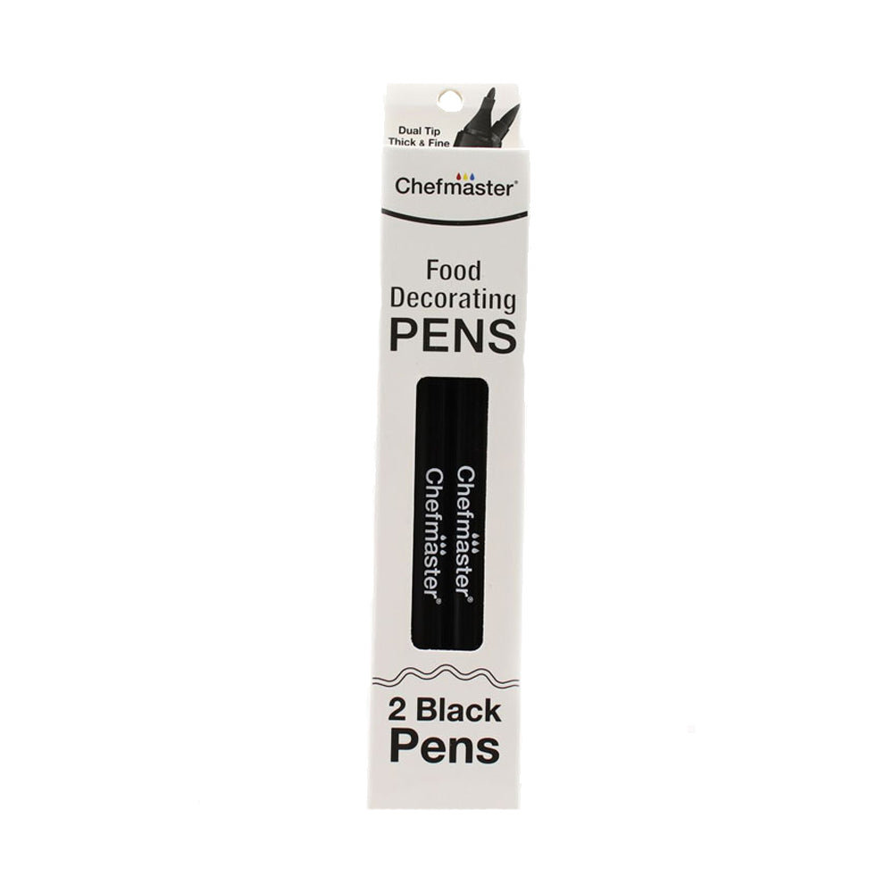 Black Food Color Pens, 2 Pack (Chefmaster)