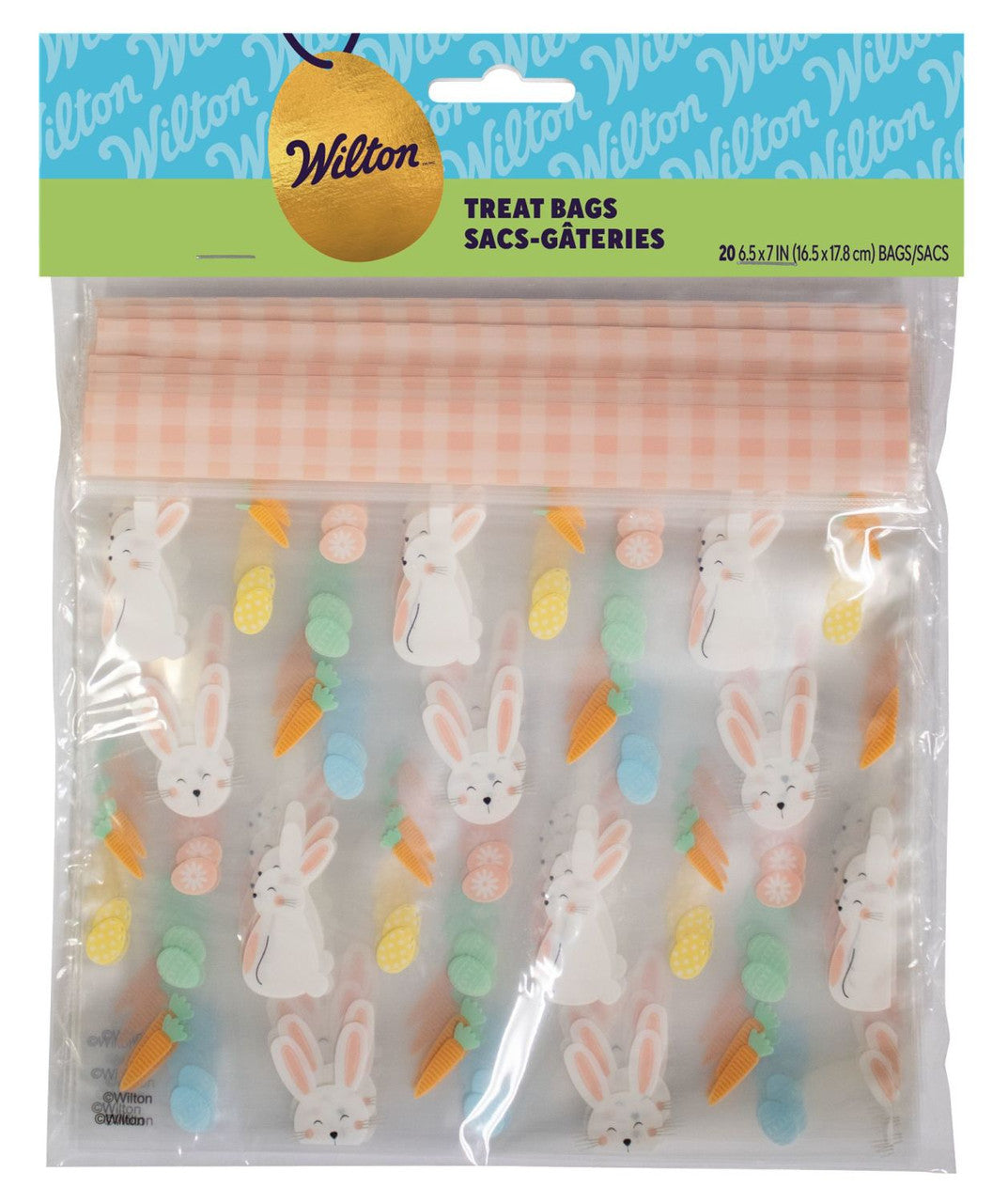 Easter Resealable Treat Bag, Bunny, Eggs and Carrots, 20 Pack