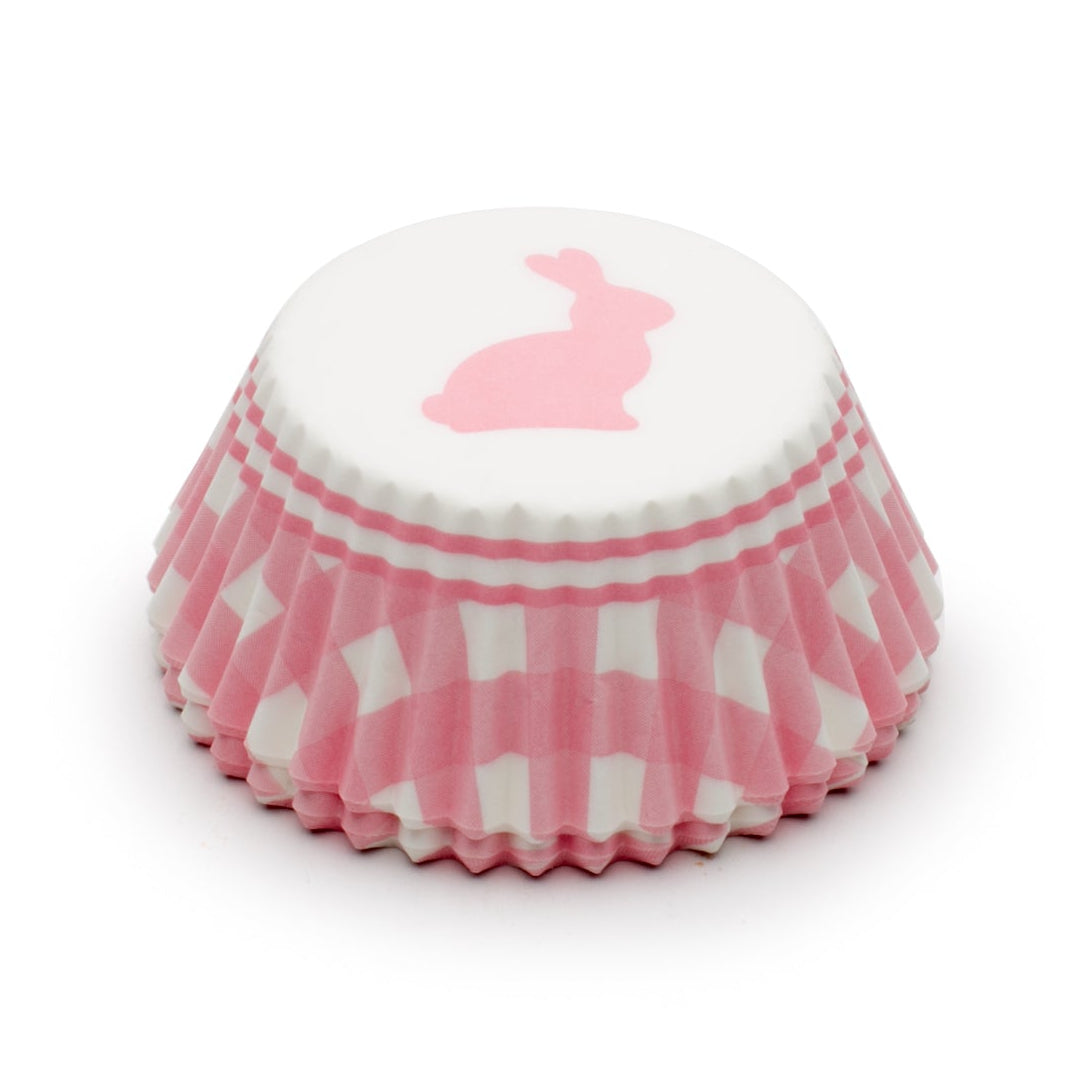 Pink Gingham Bunny Bake Cup, 50 pack