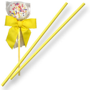 Yellow Lollipop Sticks, 4", 25 Pack