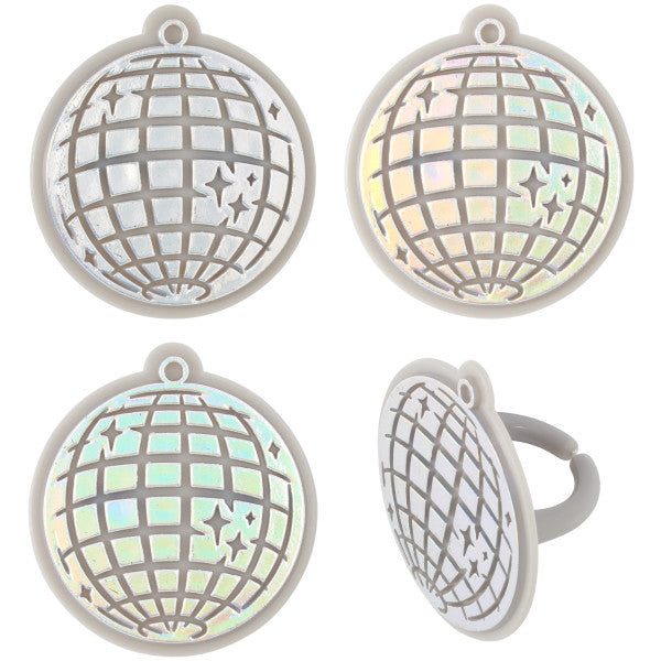 Disco Ball Cupcake Rings, 8 pk