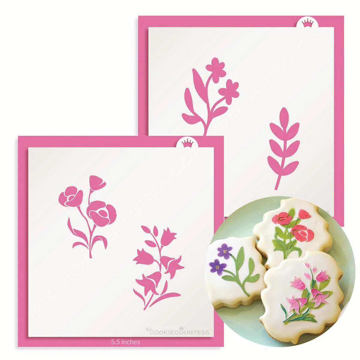 Spring Greenery 2 piece Stencil