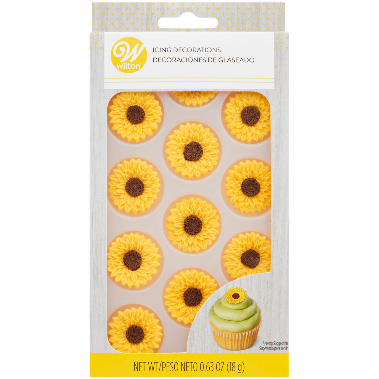Sunflower Icing Decorations, 12 Pack