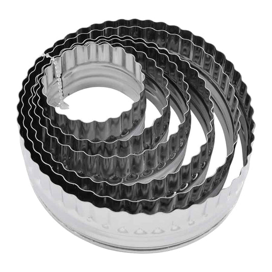 Round Cookie Biscuit Cutter Set, Double Sided, 6 Piece