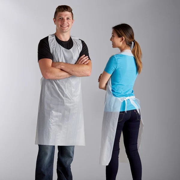White Plastic Apron, 24" x 42"