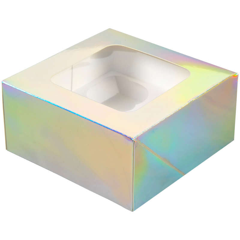 Cupcake Box, Iridescent, Holds 4, 3 pack