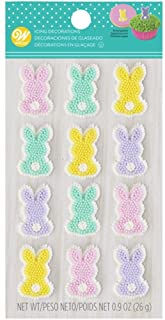 Pastel Bunnies Icing Decorations, 12 pack, Dot Matrix