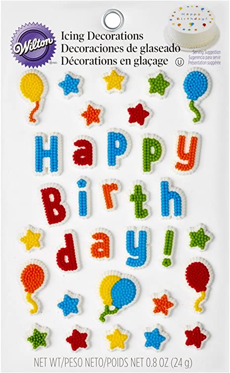 Happy Birthday Icing Decorations, Dot Matrix