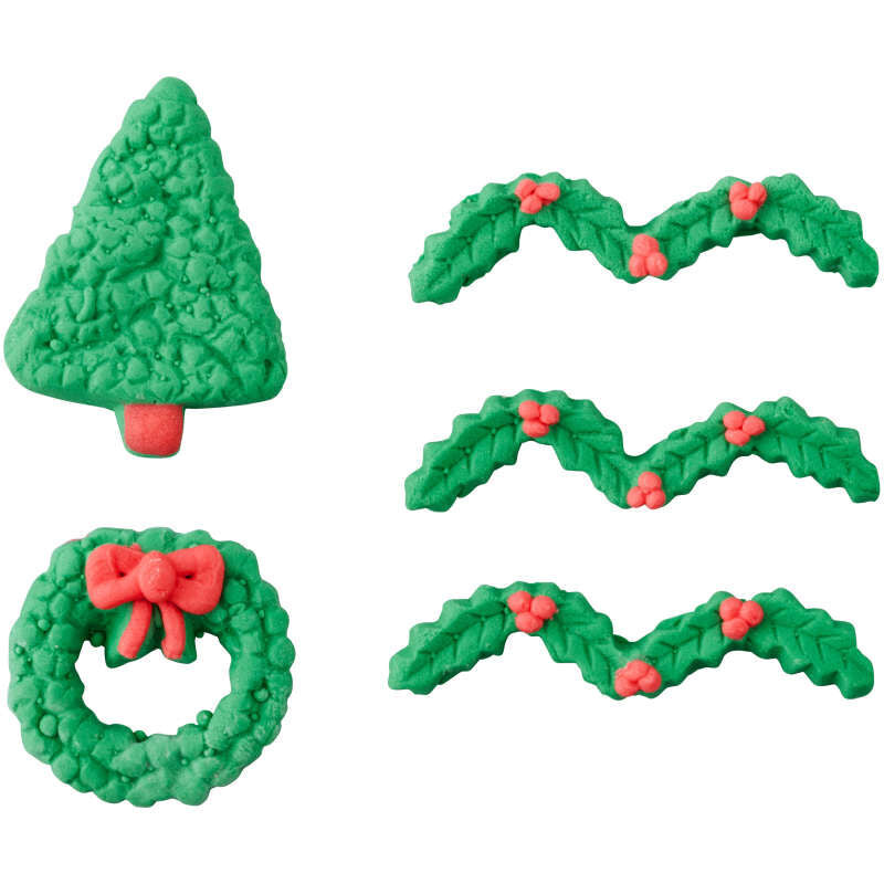 Tree and Wreath Icing Decorations
