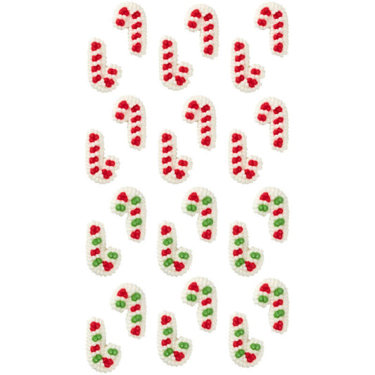 Candy Cane Icing Decorations, 24 pack, Dot Matrix