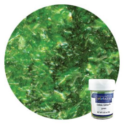 Edible Glitter, Green 1/4 oz