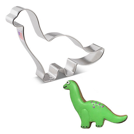 Brontosaurus Dinosaur Cookie Cutter, 4.75"