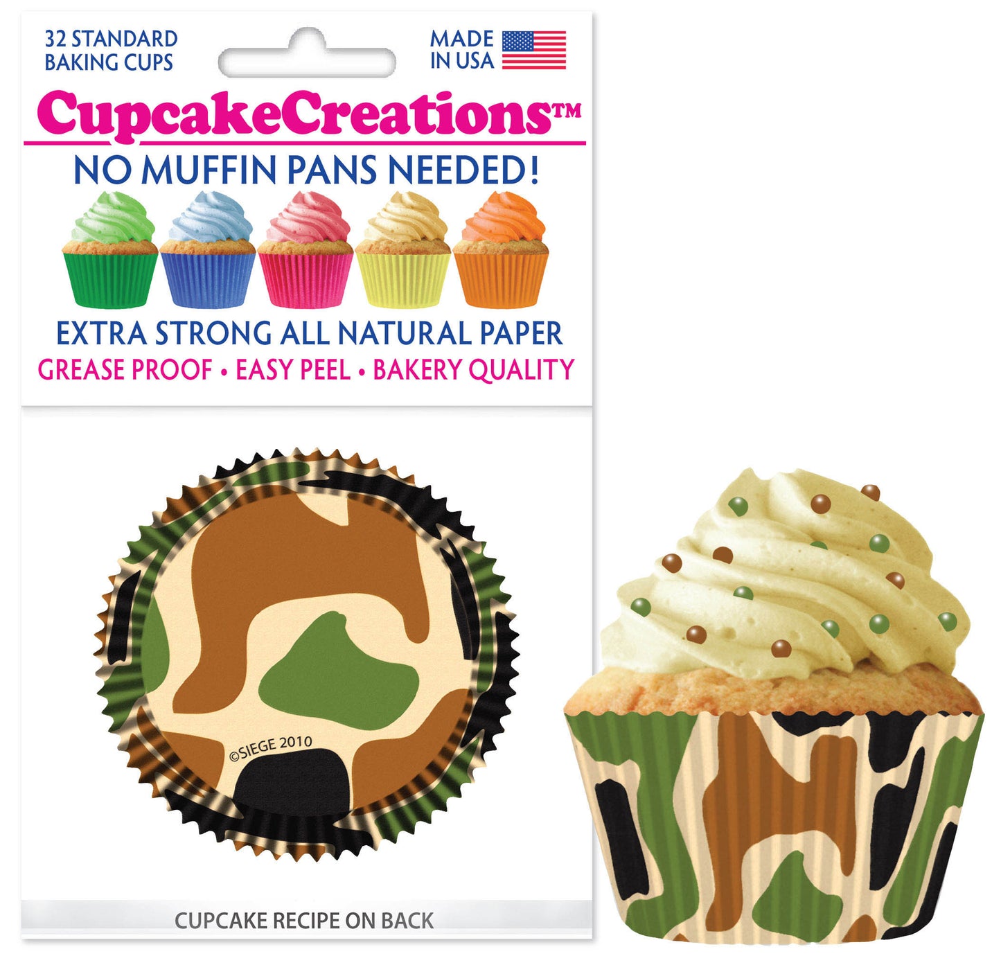 Camo Cupcake Liner, 32 Pack