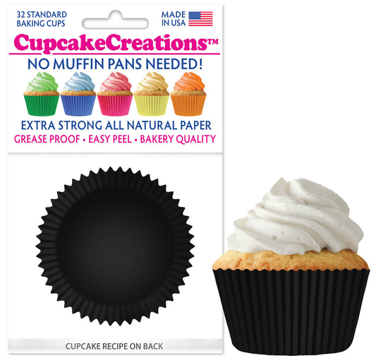 Black Cupcake Liner, 32 Pack