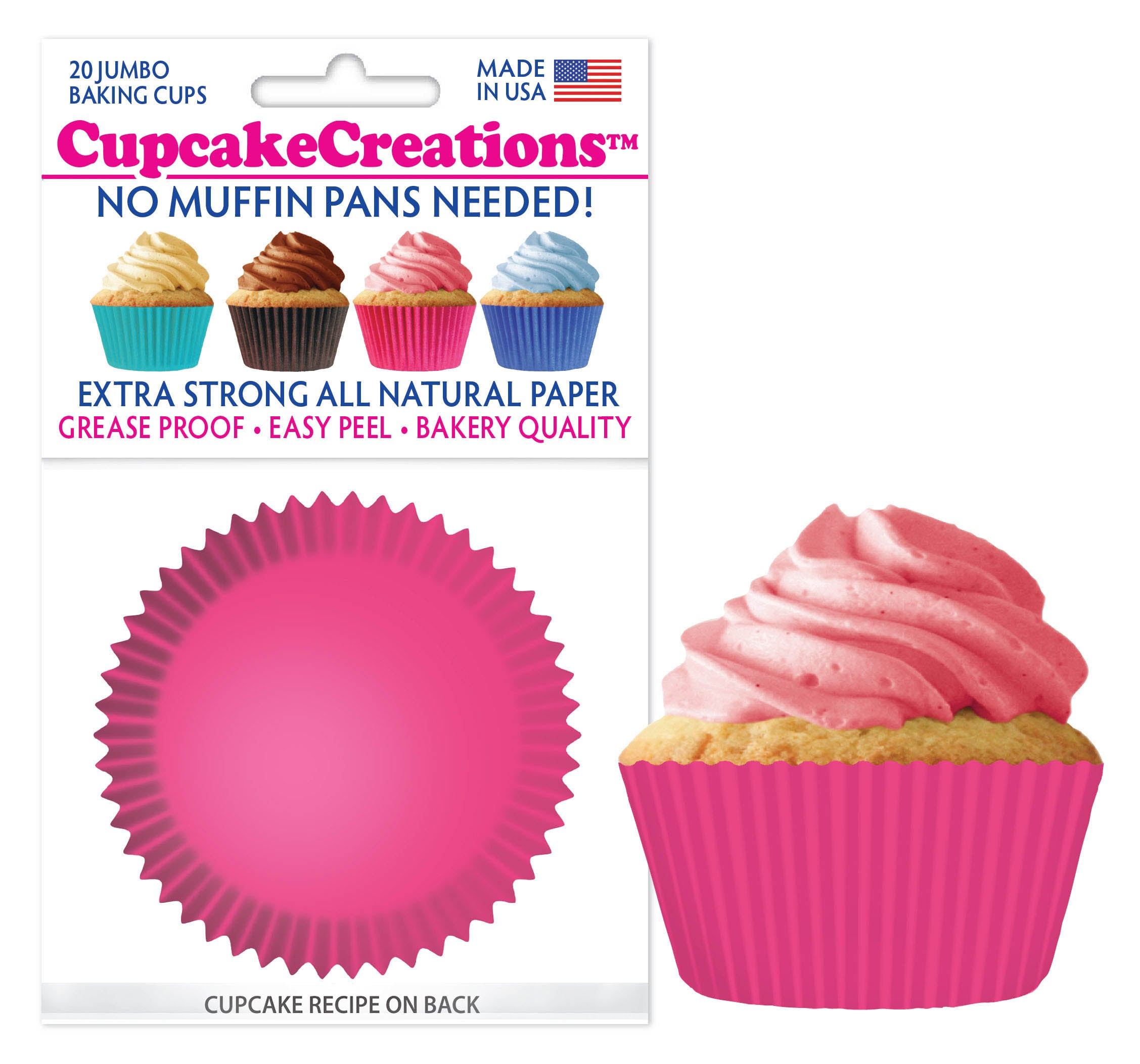 Jumbo Pink Swirl Heavy Duty Cupcake Liners qty 20 Jumbo Pink Swirl  Greaseproof Muffin Cups, Jumbo Pink Cupcake Papers, Jumbo Cupcake Liner 