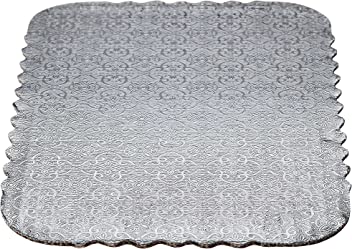 Cake Board, Quarter Sheet Scalloped, Silver