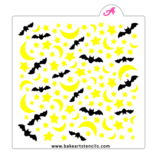 Batty Night Pattern Cookie Stencil, 2 piece Set
