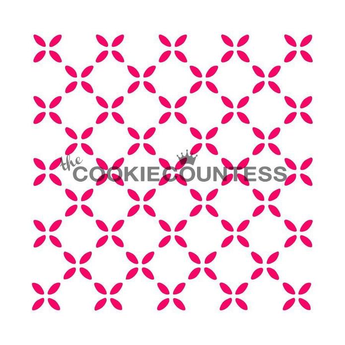 Country Flowers Pattern Stencil