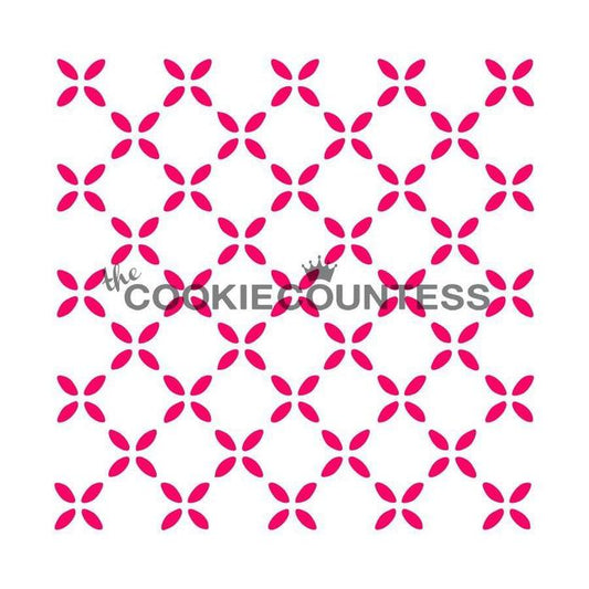 Country Flowers Pattern Stencil