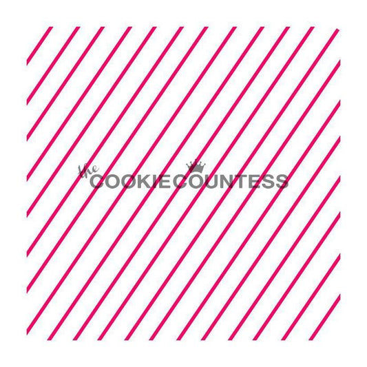 Diagonal Thin Stripe-2 Stencil (More stripes closer together)