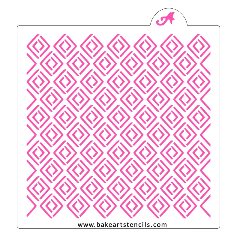 Dimensional Diamonds Pattern Cookie Stencil