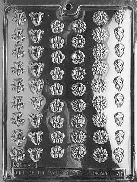 Mini Flower Charms, 54 Cavity