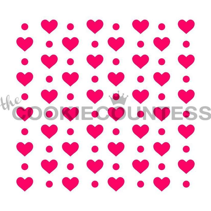 Hearts and Dots Stencil