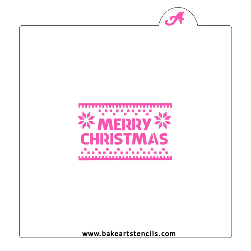 Knitted Merry Christmas Cookie Stencil