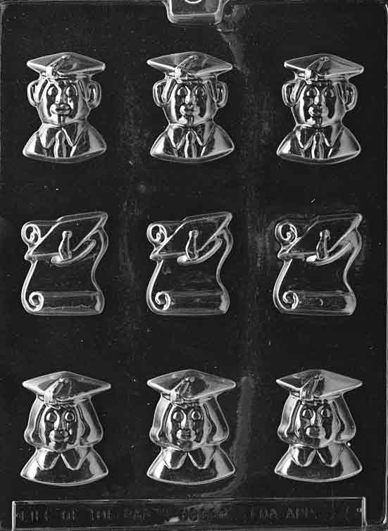 Small Graduates & Scrolls With Caps Mold