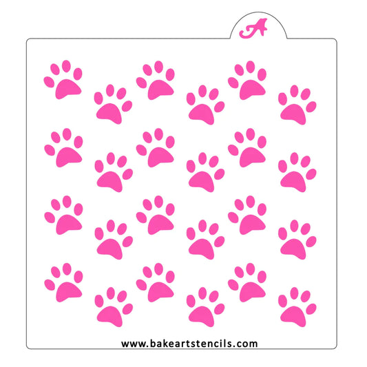 Paw Print Pattern Stencil