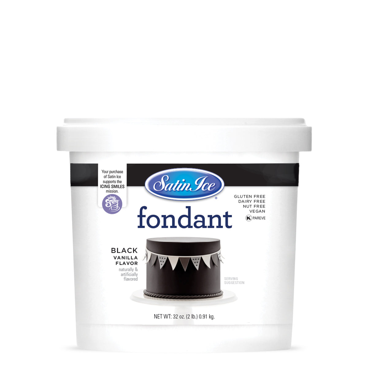 Black Satin Ice Fondant, 2lb