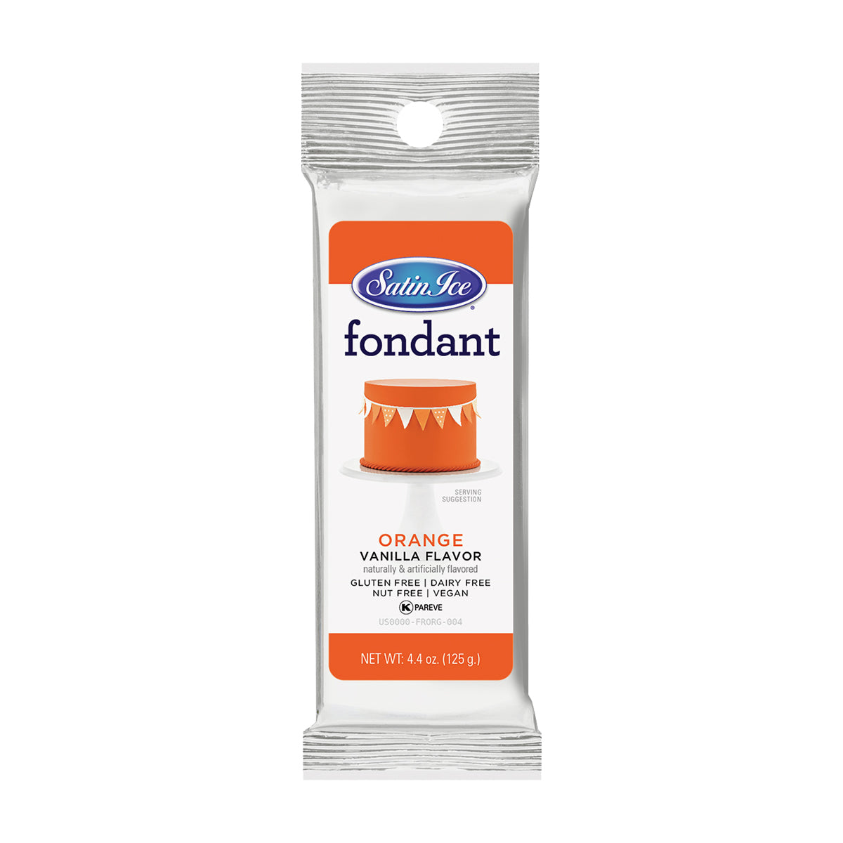 Orange Satin Ice Fondant, 4.4oz