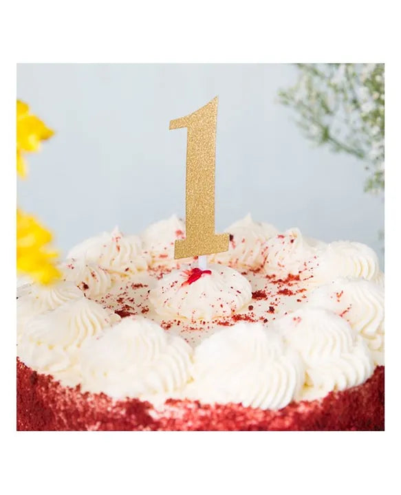 Gold Glitter "1" Cake Topper