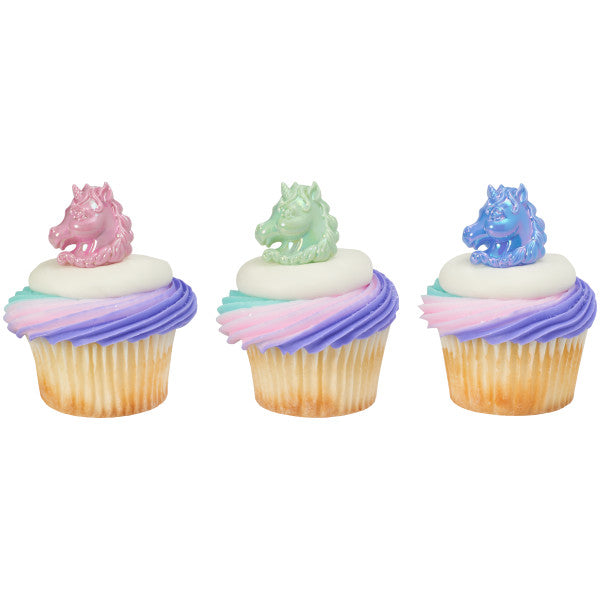 Unicorn Cupcake Rings, 9 Pack