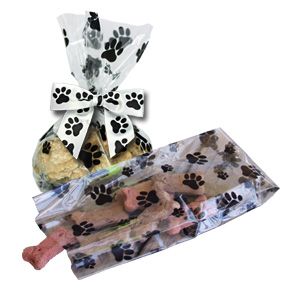 Cello Bag, Paw Print, 10 Pack