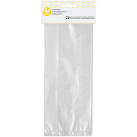 Clear Party Bags w/ Ties, 4 x 9.5", 25 Pack