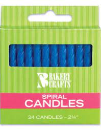 Spiral Birthday Candles 2.5", Blue